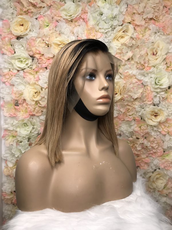 Keisha - Perruque Carré Bob Lisse Ombré Caramel