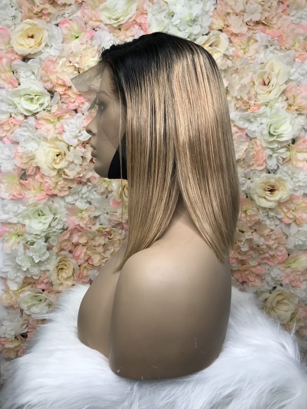 Keisha - Perruque Carré Bob Lisse Ombré Caramel